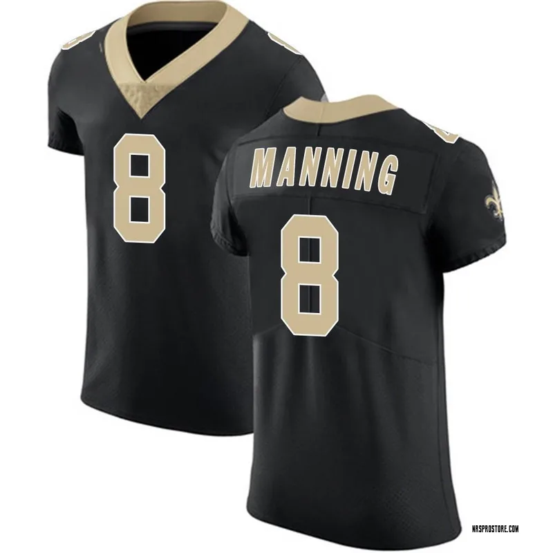 Men's Mitchell Ness Archie Manning Black New Orleans Saints Throwback  Retired Player Name Number Long Sleeve T-Shirt