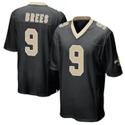 Black Men's Drew Brees New Orleans Saints Game Team Color Jersey