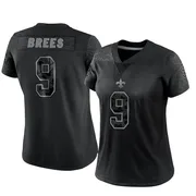 Black Women's Drew Brees New Orleans Saints Limited Reflective Jersey