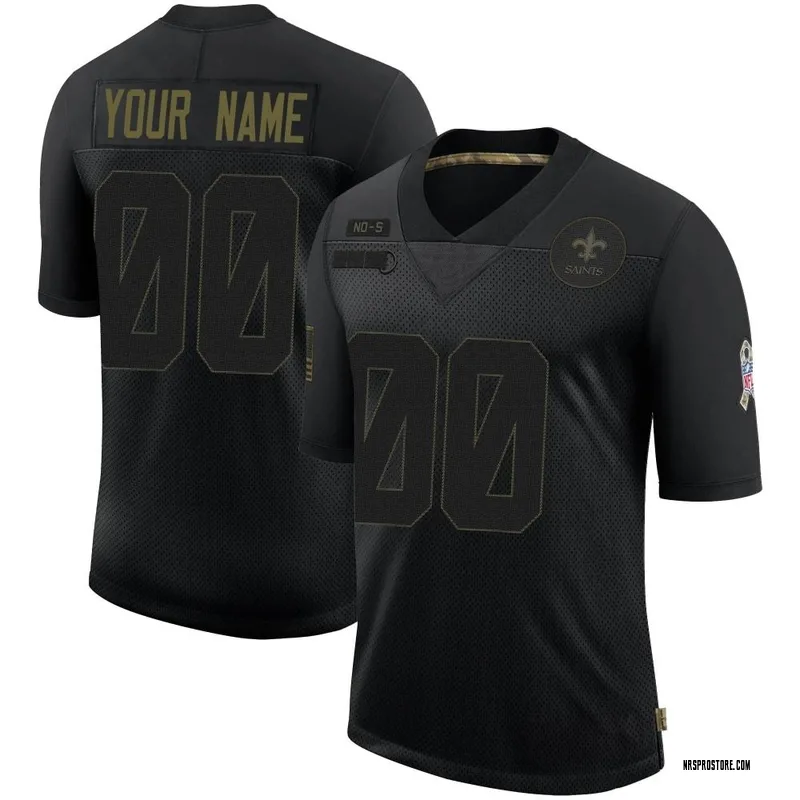 New Orleans Saints Youth Custom 00 Game Jersey - Black - Bluefink