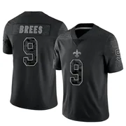 Black Youth Drew Brees New Orleans Saints Limited Reflective Jersey