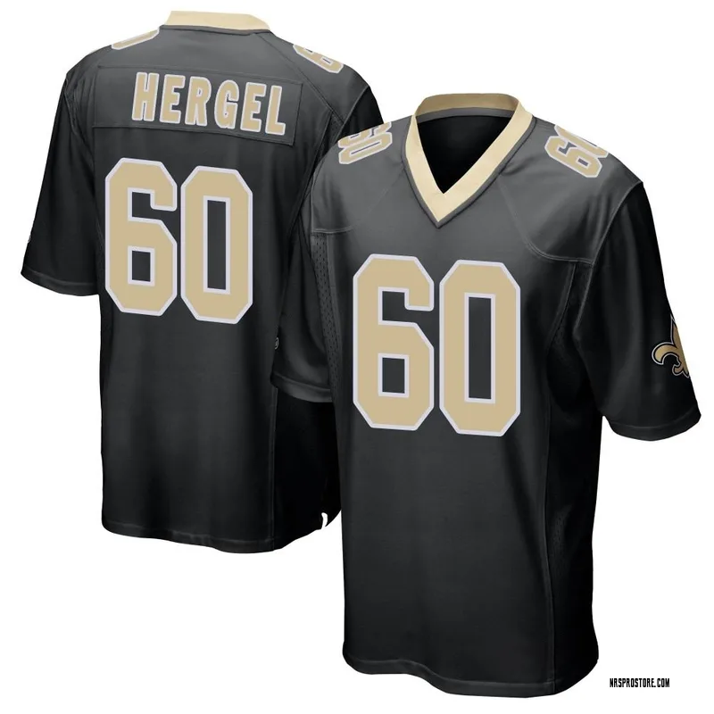 Black Youth Kyle Hergel New Orleans Saints Game Team Color Jersey