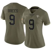 Olive Women's Drew Brees New Orleans Saints Limited 2022 Salute To Service Jersey